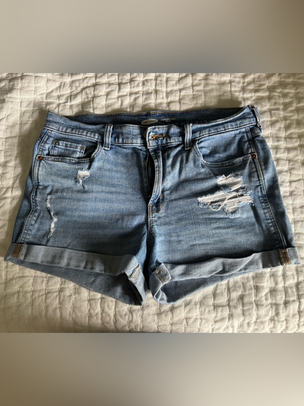 Old Navy boyfriend Ripped Denim Shorts